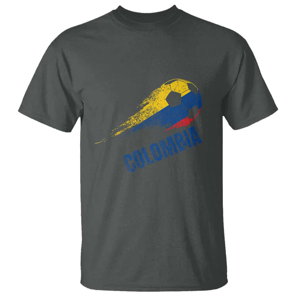 Colombia Football T Shirt Colombian Flag Futbol Soccer Lover TS02 Dark Heather Print Your Wear