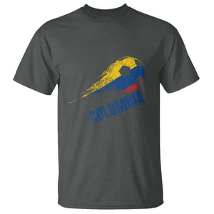 Colombia Football T Shirt Colombian Flag Futbol Soccer Lover TS02 Dark Heather Print Your Wear