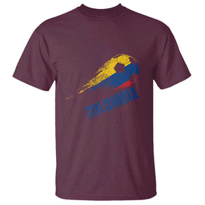 Colombia Football T Shirt Colombian Flag Futbol Soccer Lover TS02 Maroon Print Your Wear