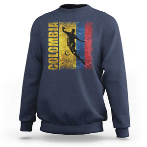 Colombia Football Sweatshirt Futbol Player Kick Soccer Lover Colombian Flag TS02 Navy Print Your Wear