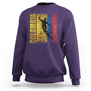 Colombia Football Sweatshirt Futbol Player Kick Soccer Lover Colombian Flag TS02 Purple Print Your Wear
