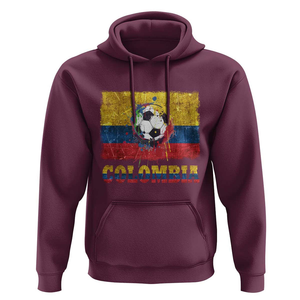 Colombia Football Hoodie Futbol Soccer Colombian Flag Retro Vintage TS02 Maroon Print Your Wear