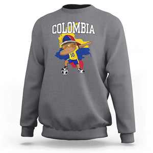 Colombia Football Sweatshirt Colombian Dabbing Futbol Boy TS02 Charcoal Print Your Wear