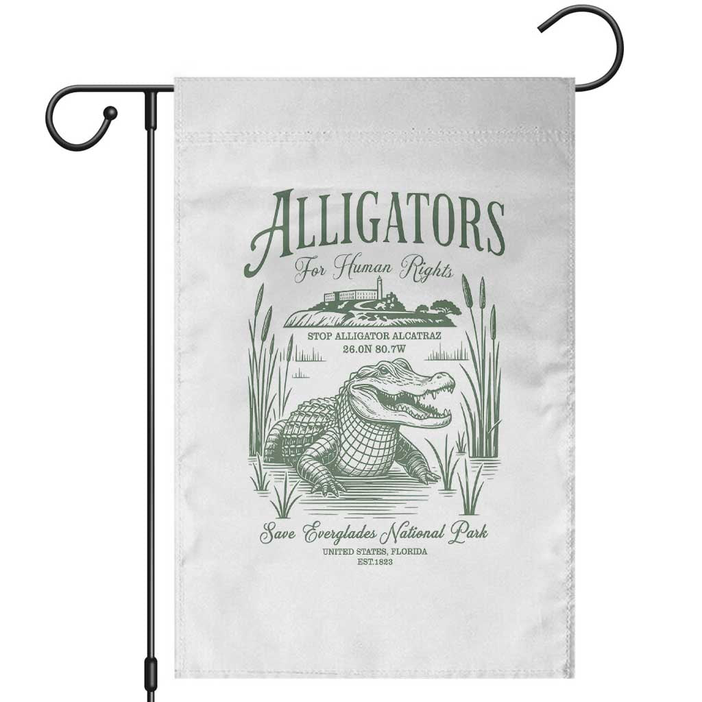 Alligators for Human Rights Garden Flag Save Everglades Alcatraz TS02 White Print Your Wear