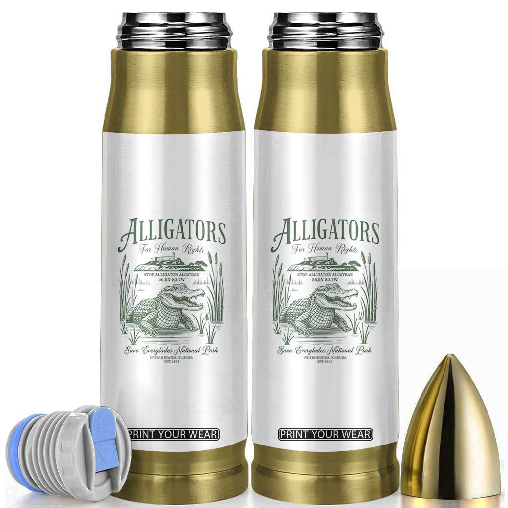 Alligators for Human Rights Bullet Tumbler Save Everglades Alcatraz TS02 White Print Your Wear