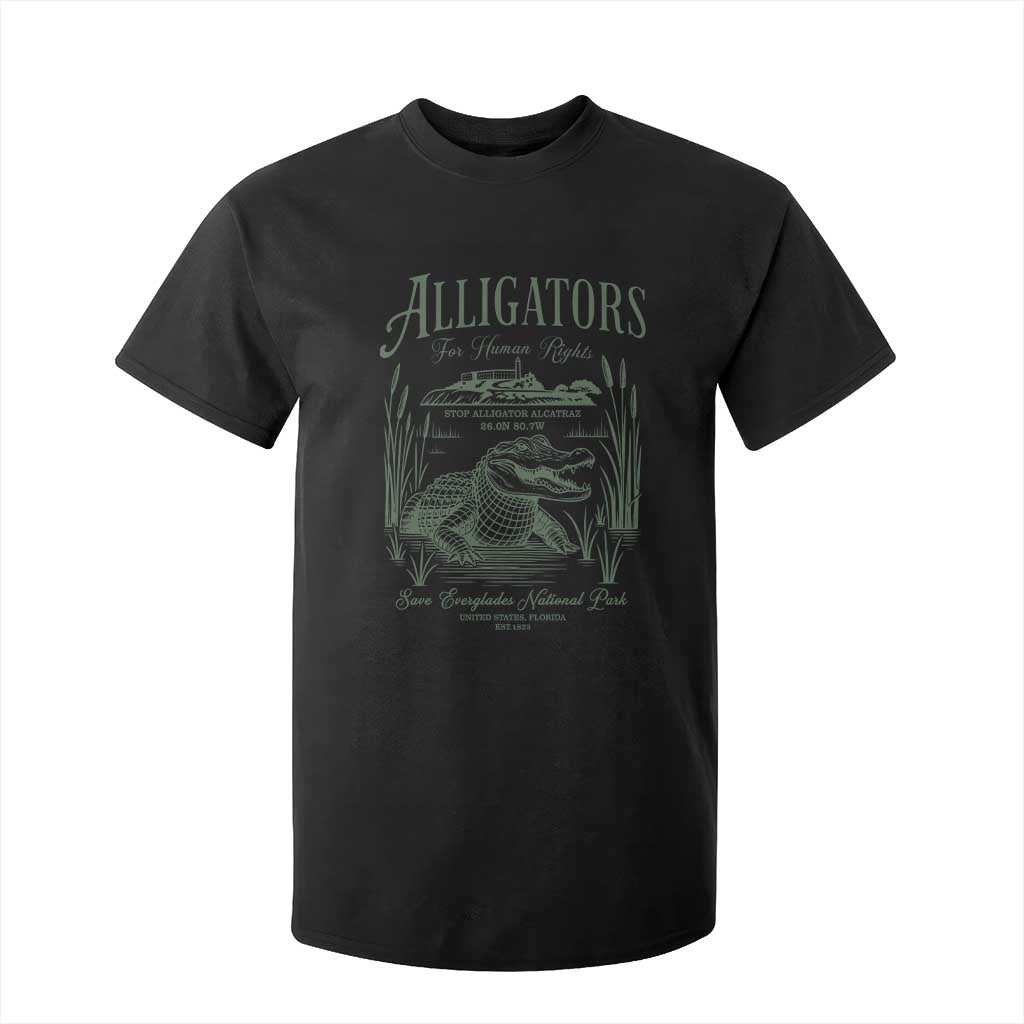 Alligators for Human Rights T Shirt For Kid Save Everglades Alcatraz TS02 Black Print Your Wear