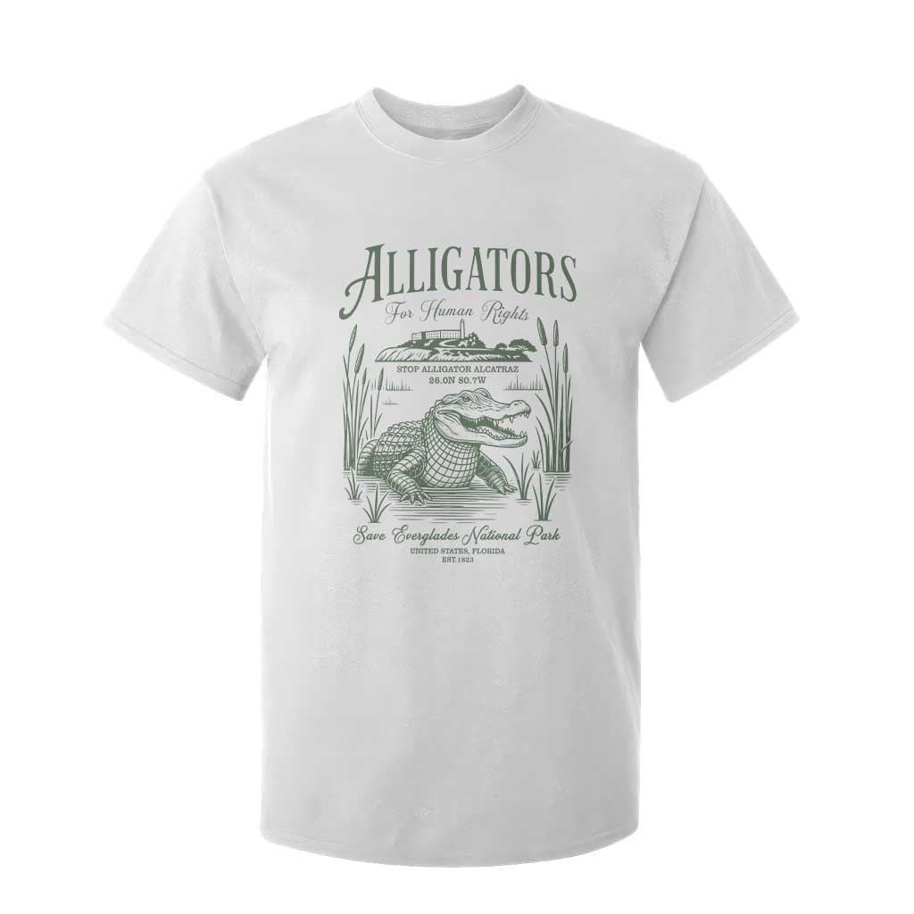Alligators for Human Rights T Shirt For Kid Save Everglades Alcatraz TS02 White Print Your Wear