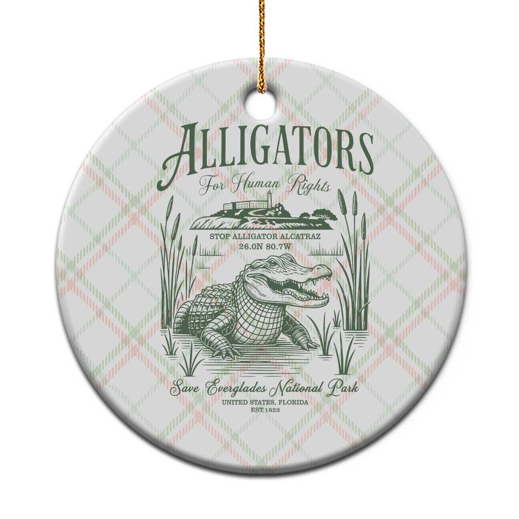 Alligators for Human Rights Ceramic Ornament Save Everglades Alcatraz TS02 1pc Christmas Plaid Print Your Wear