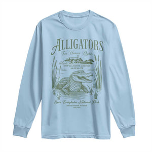 Alligators for Human Rights Long Sleeve Shirt Save Everglades Alcatraz TS02 Light Blue Print Your Wear