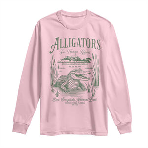 Alligators for Human Rights Long Sleeve Shirt Save Everglades Alcatraz TS02 Light Pink Print Your Wear