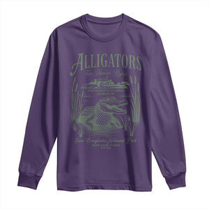 Alligators for Human Rights Long Sleeve Shirt Save Everglades Alcatraz TS02 Purple Print Your Wear