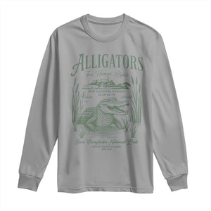Alligators for Human Rights Long Sleeve Shirt Save Everglades Alcatraz TS02 Sport Gray Print Your Wear