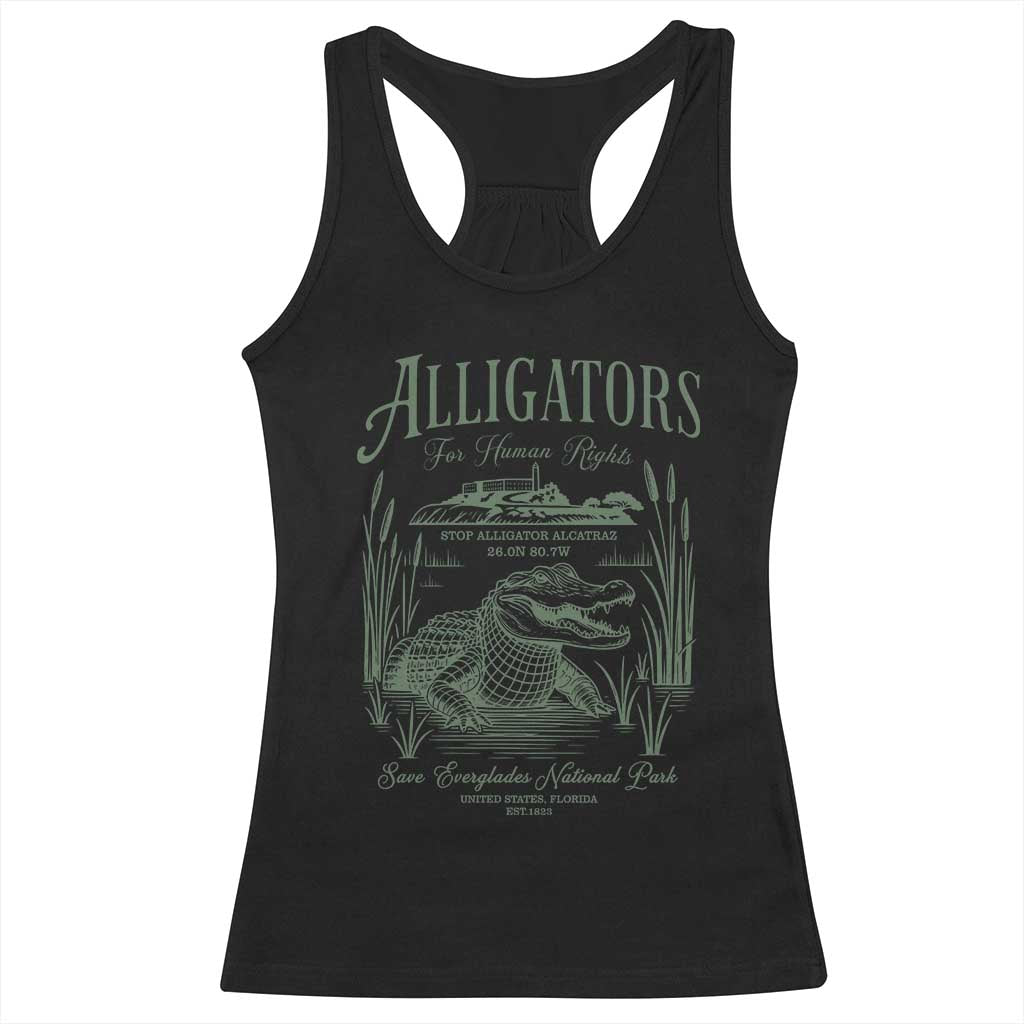 Alligators for Human Rights Racerback Tank Top Save Everglades Alcatraz TS02 Black Print Your Wear