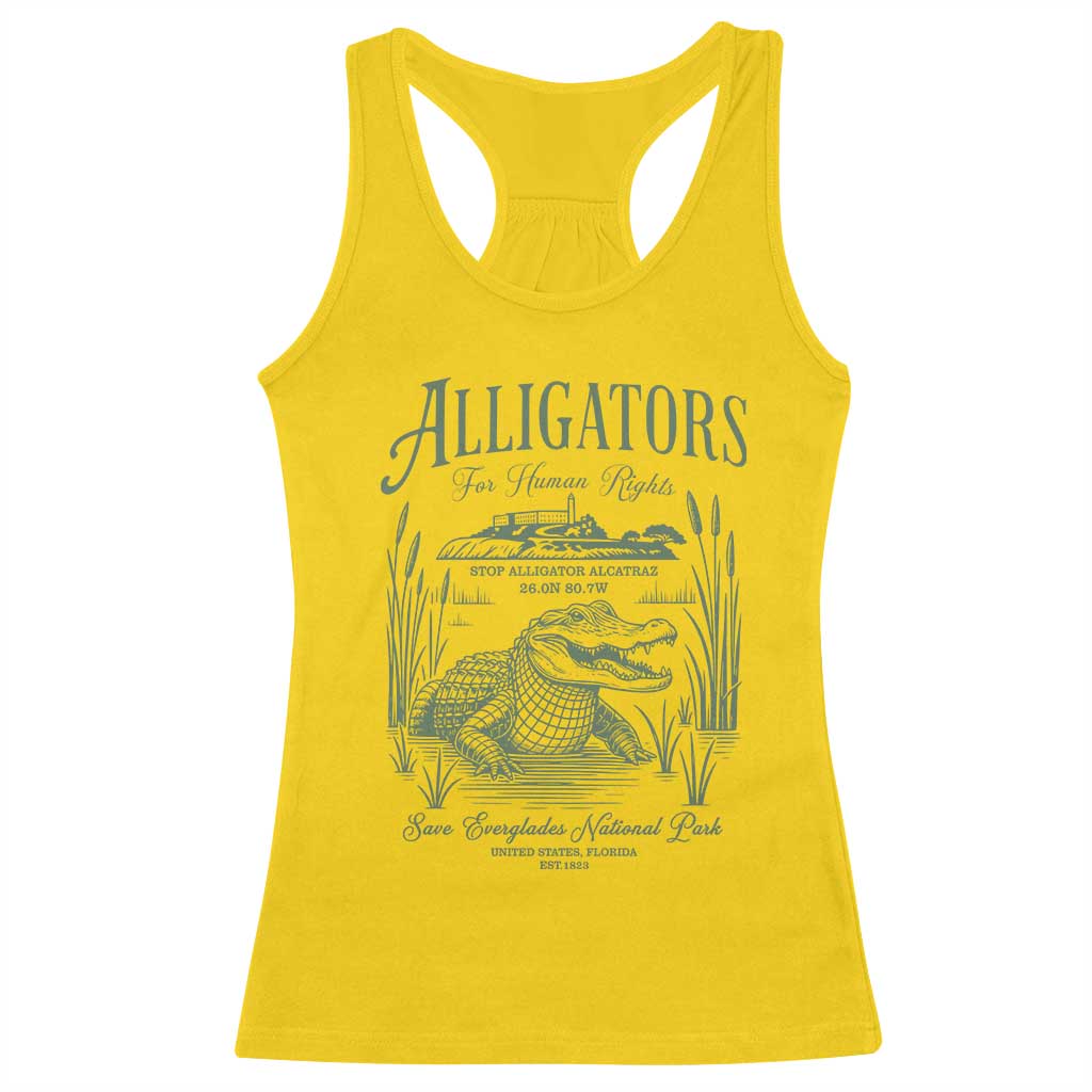 Alligators for Human Rights Racerback Tank Top Save Everglades Alcatraz TS02 Daisy Print Your Wear
