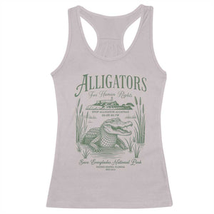 Alligators for Human Rights Racerback Tank Top Save Everglades Alcatraz TS02 Ice Gray Print Your Wear
