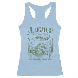 Alligators for Human Rights Racerback Tank Top Save Everglades Alcatraz TS02 Light Blue Print Your Wear