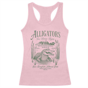 Alligators for Human Rights Racerback Tank Top Save Everglades Alcatraz TS02 Light Pink Print Your Wear