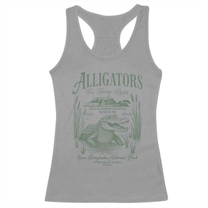 Alligators for Human Rights Racerback Tank Top Save Everglades Alcatraz TS02 Sport Gray Print Your Wear