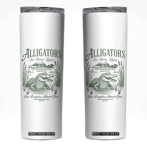 Alligators for Human Rights Skinny Tumbler Save Everglades Alcatraz TS02 White Print Your Wear