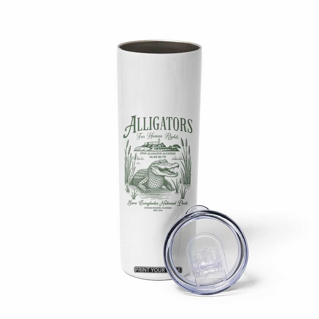 Alligators for Human Rights Skinny Tumbler Save Everglades Alcatraz TS02 Print Your Wear