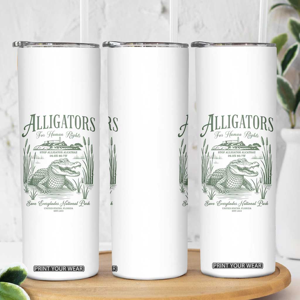Alligators for Human Rights Skinny Tumbler Save Everglades Alcatraz TS02 Print Your Wear