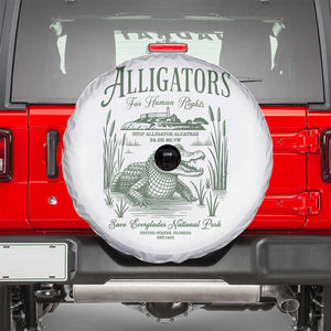 Alligators for Human Rights Spare Tire Cover Save Everglades Alcatraz TS02 White Print Your Wear