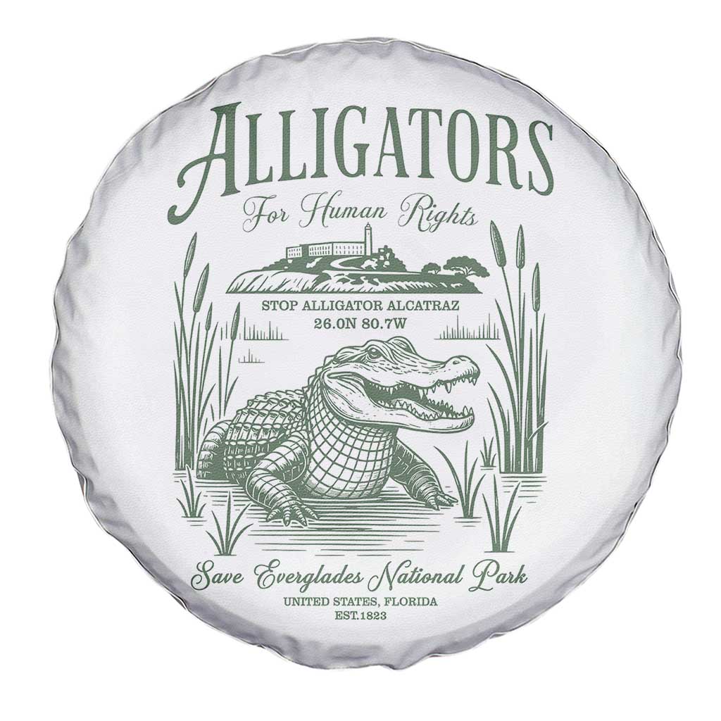 Alligators for Human Rights Spare Tire Cover Save Everglades Alcatraz TS02 Print Your Wear