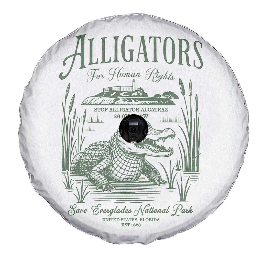 Alligators for Human Rights Spare Tire Cover Save Everglades Alcatraz TS02 Print Your Wear