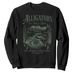 Alligators for Human Rights Sweatshirt Save Everglades Alcatraz TS02 Black Print Your Wear