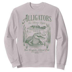 Alligators for Human Rights Sweatshirt Save Everglades Alcatraz TS02 Ice Gray Print Your Wear