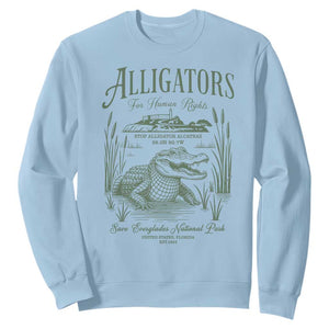 Alligators for Human Rights Sweatshirt Save Everglades Alcatraz TS02 Light Blue Print Your Wear