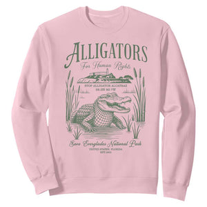 Alligators for Human Rights Sweatshirt Save Everglades Alcatraz TS02 Light Pink Print Your Wear