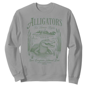 Alligators for Human Rights Sweatshirt Save Everglades Alcatraz TS02 Sport Gray Print Your Wear