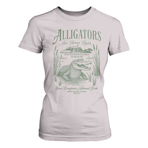 Alligators for Human Rights T Shirt For Women Save Everglades Alcatraz TS02 Ice Gray Print Your Wear