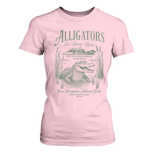 Alligators for Human Rights T Shirt For Women Save Everglades Alcatraz TS02 Light Pink Print Your Wear