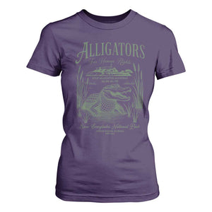 Alligators for Human Rights T Shirt For Women Save Everglades Alcatraz TS02 Purple Print Your Wear
