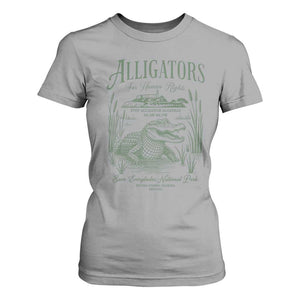 Alligators for Human Rights T Shirt For Women Save Everglades Alcatraz TS02 Sport Gray Print Your Wear