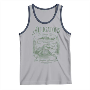 Alligators for Human Rights Tank Top Save Everglades Alcatraz TS02 Athletic Heather Navy Print Your Wear