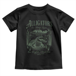 Alligators for Human Rights Toddler T Shirt Save Everglades Alcatraz TS02 Black Print Your Wear