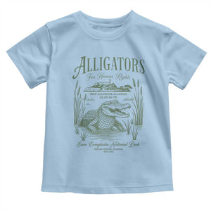 Alligators for Human Rights Toddler T Shirt Save Everglades Alcatraz TS02 Light Blue Print Your Wear