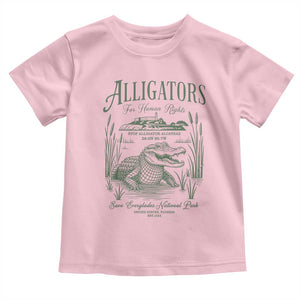 Alligators for Human Rights Toddler T Shirt Save Everglades Alcatraz TS02 Light Pink Print Your Wear