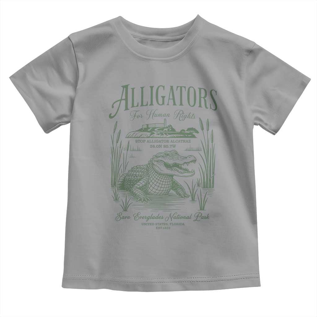 Alligators for Human Rights Toddler T Shirt Save Everglades Alcatraz TS02 Sport Gray Print Your Wear