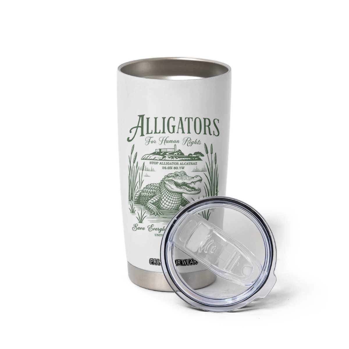 Alligators for Human Rights Tumbler Cup Save Everglades Alcatraz TS02 Print Your Wear