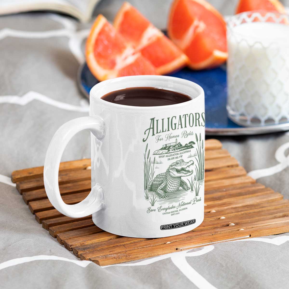 Alligators for Human Rights Coffee Mug Save Everglades Alcatraz TS02 Print Your Wear