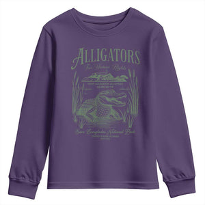 Alligators for Human Rights Youth Sweatshirt Save Everglades Alcatraz TS02 Purple Print Your Wear
