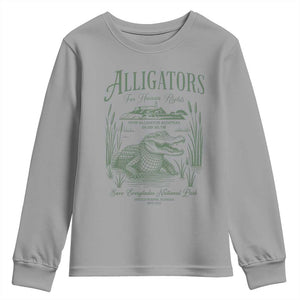Alligators for Human Rights Youth Sweatshirt Save Everglades Alcatraz TS02 Sport Gray Print Your Wear