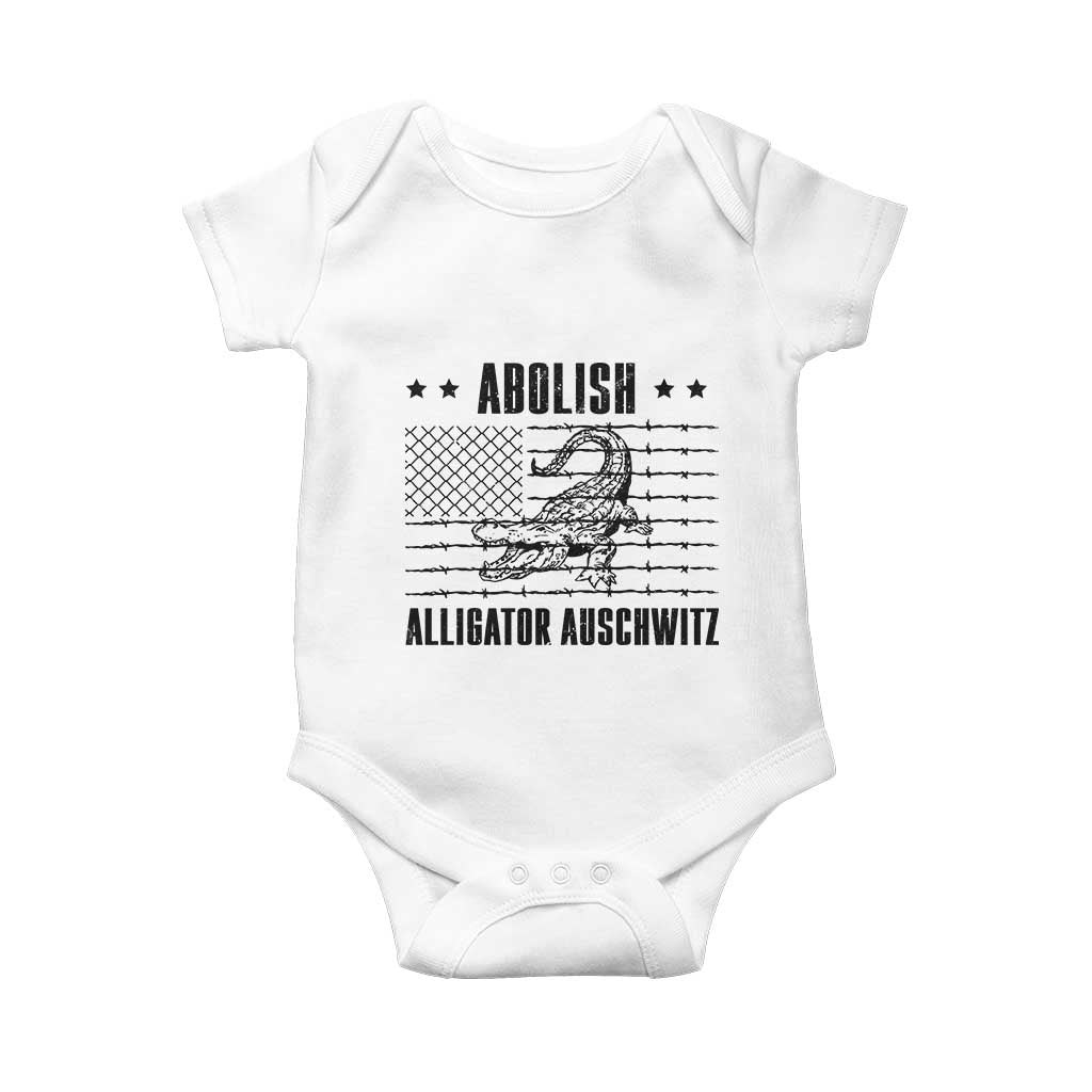 Abolish Alligator Prison Baby Onesie Stop Alcatraz Sace Everglades TS02 White Print Your Wear