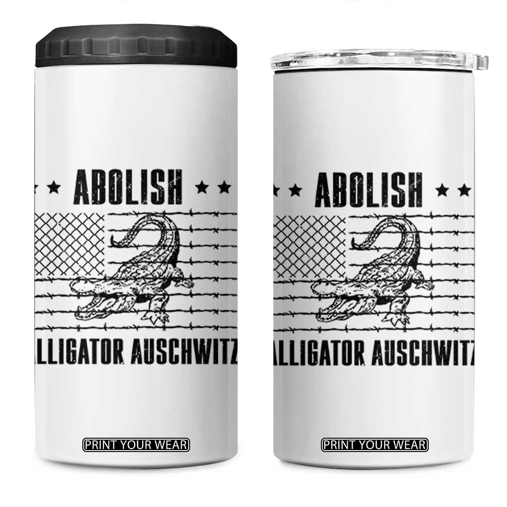 Abolish Alligator Prison 4 in 1 Can Cooler Tumbler Stop Alcatraz Sace Everglades TS02 One Size: 16 oz White Print Your Wear