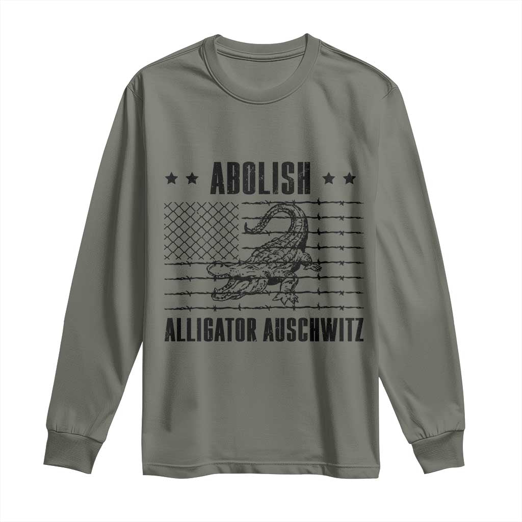 Abolish Alligator Prison Long Sleeve Shirt Stop Alcatraz Sace Everglades TS02 Military Green Print Your Wear