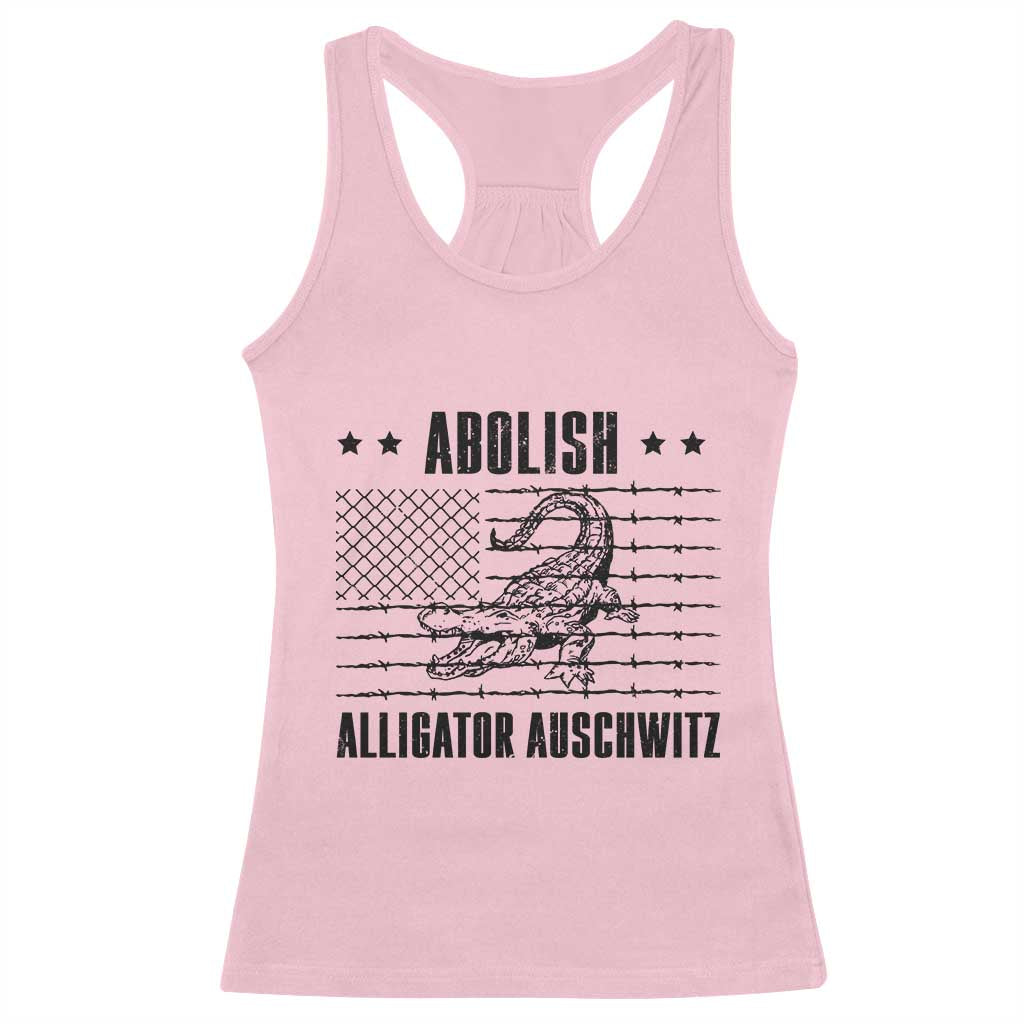 Abolish Alligator Prison Racerback Tank Top Stop Alcatraz Sace Everglades TS02 Light Pink Print Your Wear